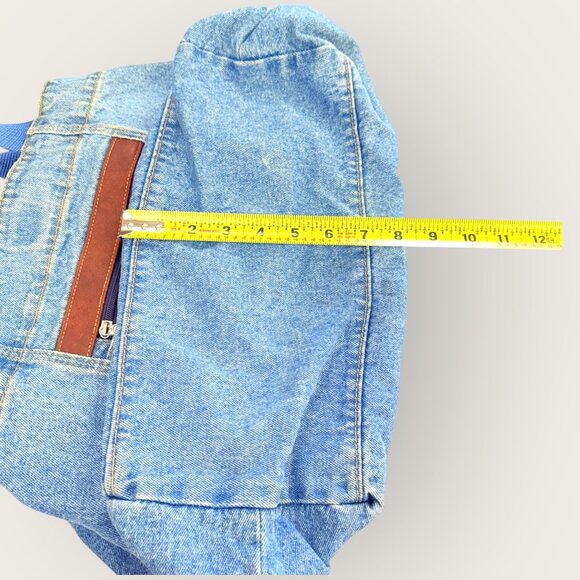 Vintage 90s Tweety Sport Denim Tote Bag With Blue Straps Front Zippered Pocket - Picture 10 of 11